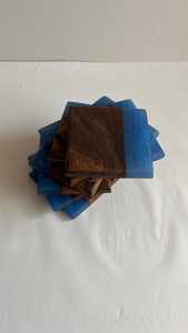 Premium Handmade Resin and Wood <b>Coaster</b> <b>Set</b> Artistic Blend of Natural Wood and Epoxy for Elegant Tabletop Decoration - Product Image 4