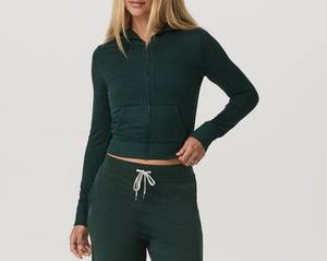 Sudadera con Capucha Casual Chic para Mujer, Sudadera con Capucha Ajustada y Elegante con Cierre, Estilo Deportivo - Product Image 4