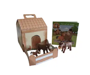 En eğitim çiftlik hayvan çocuk kitap serisi-at aile yaşam anlayışlar ve interaktif heykelcik keşif