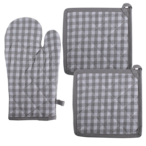 Mitaines de four 100% coton avec bande de silicone porte-casseroles verts pour la cuisson au micro-ondes Protection des aliments à domicile pour les restaurants - Product Image 2