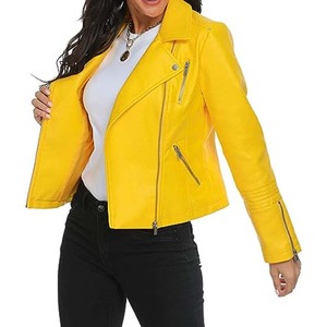 Chaqueta de cuero de mujer de manga larga de diseño personalizado de gran calidad ropa de calle transpirable para exteriores procesamiento en bruto al por mayor - Product Image 1
