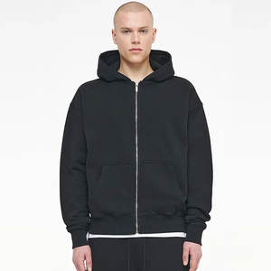 High Quality <b>Oversize</b> Zip up Hoodie Custom logo Loose Warm Puff Print <b>Cardigans</b> With Zipper Hoodie for <b>Men</b> - Product Image 1