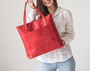 Capacité sac fourre-tout femmes en cuir véritable sac à bandoulière bureau sac à main mode pour la LTB-0258 quotidienne - Product Image 5