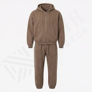 Ensemble de survêtement pour homme de qualité supérieure, sweat-shirt de sport, 100% coton, tissu respirant, logo personnalisé, course à pied, extérieur, ensemble deux pièces, vêtements de jogging - Product Image 1