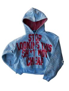 เสื้อฮู้ดซิปแบบสวมหัว ผ้าฟลีซ ทรงโอเวอร์ไซส์ ไซส์พลัส สำหรับทุกเพศ  ลายพิมพ์ดิจิทัล  ผ้าหนานุ่ม ระบายอากาศได้ดี เหมาะสำหรับฤดูหนาว  แบบฟอกสีและทำลายผิวแบบพิเศษ - Product Image 2