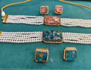 Calidad Premium latón lujo Moissanite oro gargantilla collar pendientes conjunto chapado en oro bodas fiestas aniversarios regalo - Product Image 3