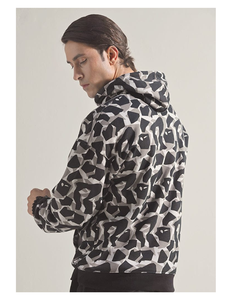 Tissu 100% coton de haute qualité avec poches kangourou cordon de serrage à capuche impression audacieuse sur toute la capuche - Product Image 3