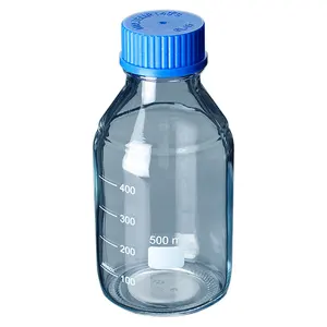 Botellas de reactivo de química profunda, rosca de boca estrecha, tamaño GL 45, vidrio de borosilicato transparente, tornillo Autoclavable, modelo RG