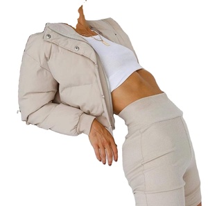 Unisex Crop Top Puffer <b>Jacket</b>-Customizable Coated Front Logo Spring Trend Design 2026 - Product Image 4