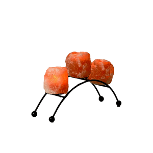 Vela de sal rosa de hierro forjado de doble forma y soporte de luz de té artesanías naturales para decoración de Spa relajación piramidal y votiva del Himalaya - Product Image 2