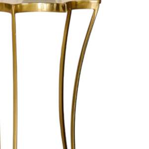 Le dessus de table est en marbre blanc en forme d'étoile unique. - Product Image 3