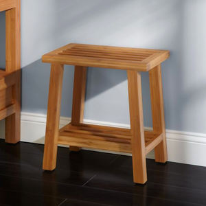 tabouret banc salle de bain en bois de teck fabriqué en Indonésie - Product Image 1