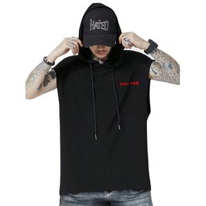 High Quality Custom Breathable <b>Sleeveless</b> <b>Hoodie</b> for <b>Men</b> <b>Men's</b> Customized Print Pattern Wholesale Supply - Product Image 1