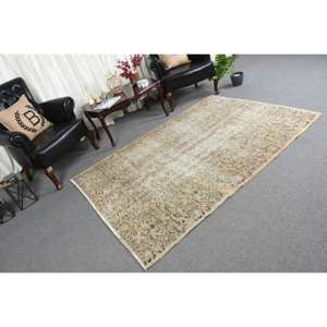 พรมขนสัตว์สไตล์ตุรกีสำหรับห้องนั่งเล่นห้องนอนห้องโถงน้ำยางสีเบจคลาสสิก4'8 "x 6'9" - Product Image 2