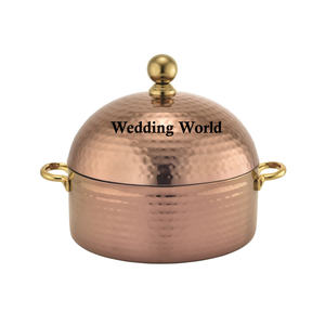 Hotpot de doble pared de Metal, utensilios de cocina con acabado blanco, calentador de alimentos de lujo, cazuela de diseñador hecha a mano de tamaño personalizado - Product Image 2