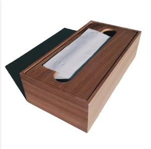 Caja de Pañuelos de Madera de Diseño Moderno, Nueva Cubierta con Acabado Dorado en Polvo, Material Metálico Duradero Personalizable - Product Image 4