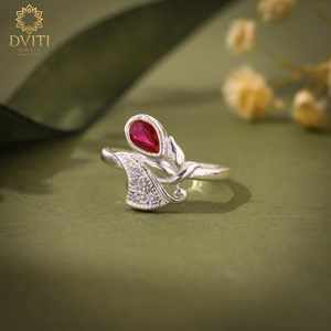 แหวนเงินชั้นดีทันสมัยของผู้หญิงในโทนสีเงินโบราณสำหรับเป็นของขวัญครบรอบการหมั้นสวมใส่ทุกวันในอินเดีย - Product Image 2