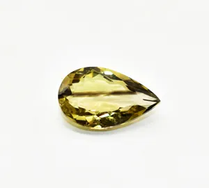 天然柠檬石英梨刻面5x 3毫米至20x 13毫米校准尺寸宽松宝石用于珠宝制作