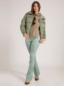 Veste matelassée pour femme, style décontracté simple et populaire pour l'hiver, coupe courte, chaude, coupe-vent, rembourrage chaud, nylon écologique, respirant - Product Image 2