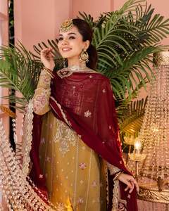 Lehenga Choli de seda con bordado pesado multicolor para mujer de diseñador para bodas y fiestas Lehnga Choli nupcial indio y paquistaní - Product Image 3