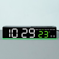 Huayang 6685 Spiegel-LED-Digitalwecker mit Doppelalarmen, RGB-Basis-Nachtlicht, Timer, Temperaturanzeige und Dual-USB-Ladeanschluss