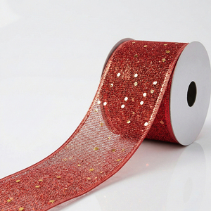 Nastri Natalizi in Tessuto Scintillante Oro, Argento e Rosso - Confezione Assortita - Product Image 3