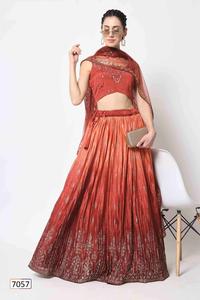 ชุด lehenga choli ปักด้ายสำหรับเจ้าสาวสุดพิเศษสำหรับผู้หญิง - Product Image 2
