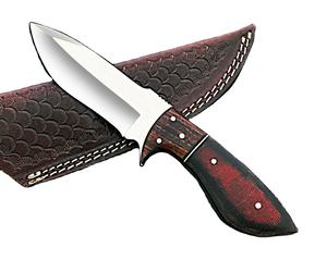 Beau couteau de Camping de chasse Sizzco à lame fixe en acier inoxydable fait à la main, cadeau pour lui, manche Micarta avec bois - Product Image 1