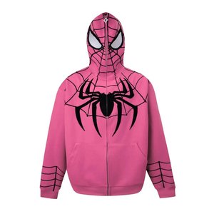 High Street Men's Spider Full Zip up Hoodie French Terry Hip Hop Oversize Custom Zipper Hoodie con gran oferta - Product Image 3