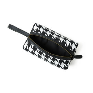 JACQUARD Large Leather Travel <b>Washbag</b> Zipper Closure Customized Logo Bohemian Geometric Pattern Factory-Direct New Arrival <b>Women</b> - Product Image 5