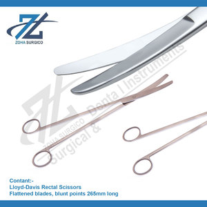 <span class=keywords><strong>Lloyd</strong></span> <span class=keywords><strong>Davis</strong></span> trực tràng kéo thép không gỉ phẳng lưỡi cùn điểm 265mm Bộ dụng cụ dài - Product Image 2