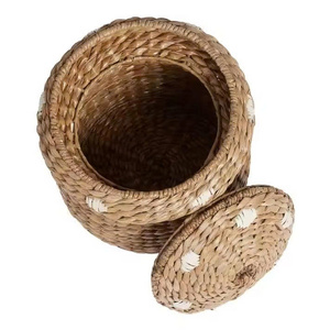 Cesta de almacenamiento de setas de jacinto de agua con tapa, nuevo diseño elegante, hecha en Vietnam, proveedor mayorista - Product Image 5