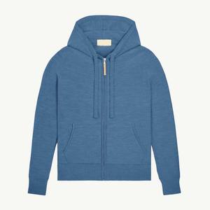 Sudaderas con capucha bordadas personalizadas de lana de algodón de alta calidad Terry francés pesado con cremallera en blanco - Product Image 3