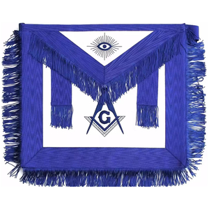 Delantal de alta calidad hecho a mano 2025 de piel de cordero 100% Masonic Master Mason Blue Lodge con flecos azules delantales personalizados - Product Image 5