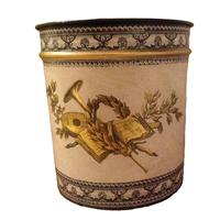 Poubelle en métal ouverte imprimée admirable pour la maison Poubelle ronde en métal pour le bureau Poubelle en métal rose pour la salle de bain pour la cuisine