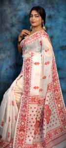 Sari tissé à la main en khadi écologique EXCLUSIF avec robe de mariée légère BP pour femmes - Product Image 4