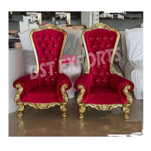 Chaises de trône de scène de mariage royal Vente chaises de trône de scène de fête de mariage royal Cérémonie indienne Événement Ensemble de chaises de marié de mariée - Product Image 1