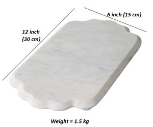 Table basse de salon rectangulaire, plateau à thé, plateau de service alimentaire, plateaux de service décoratifs avec marbre poli - Product Image 3