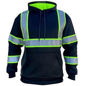 Sweat à capuche personnalisé réfléchissant de sécurité de qualité haute visibilité Polyester coton unisexe pull sweat hommes sweats à capuche avec réflecteur - Product Image 5