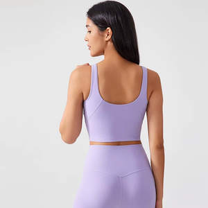 Conception personnalisée femmes Yoga Top Polyester Spandex coupe ample léger séchage rapide respirant entraînement gilet débardeur Logo avant - Product Image 2