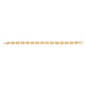 Flow of Squares Flexible Gold <b>Charm</b> Bracelet with <b>Butterfly</b> Design - Product Image 4
