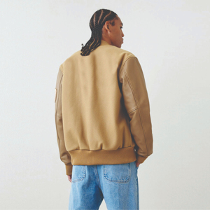 Venta al por mayor de chaquetas con logotipo personalizado para hombre, chaqueta de béisbol informal, abrigo con letras, chaquetas universitarias de algodón unisex, servicio OEM - Product Image 6