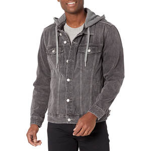 Chaqueta vaquera informal para hombre al por mayor con cortavientos bordado en el interior de piel para otoño MOQ bajo ropa vaquera - Product Image 1