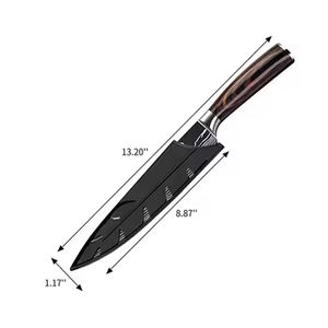 Cuchillo de Chef de acero inoxidable de Damasco japonés de alta calidad personalizado profesional Premium hecho a mano mango de madera afilado Apto para lavavajillas - Product Image 3