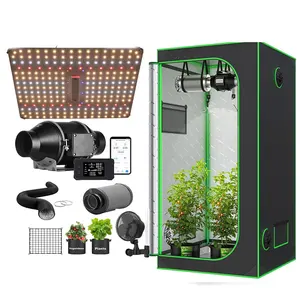 BAVAGREEN 2X2 Kit de tente de croissance intelligente Samsung LED élèvent la lumière Wifi APP filtre de Ventilation de ventilateur de conduit en ligne système de culture de plantes d'intérieur