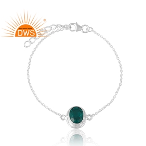 Nueva tendencia diseño plata esterlina doblete Santamaria aguamarina cuarzo pulsera de piedras preciosas Fabricación de joyería personalizada - Product Image 3