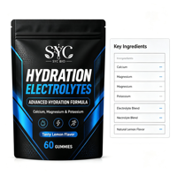 SYC BIO Hydratation Électrolytes, Calcium Magnésium Potassium, 60 Gummies, Soutien Quotidien, Vente en Gros OEM ODM Marque Privée
