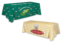 Chemin de table rectangulaire en polyester/coton avec logo personnalisé imprimé numériquement pour la publicité, les salons professionnels, les événements d'entreprise, les mariages