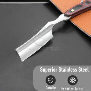 Maquinilla de afeitar de borde recto para peluquero con mango de madera y hoja de acero inoxidable para un corte afilado y limpio Estilo vintage - Product Image 2
