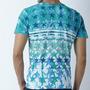 T-shirt homme en tissu durable et doux avec un design de sublimation coloré T-shirt de mode léger à vendre - Product Image 2